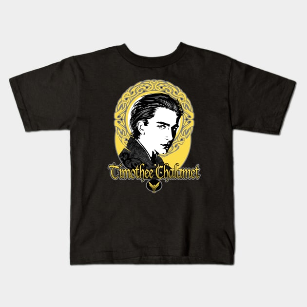 Timothee Chalamet Kids T-Shirt by PalmGallery